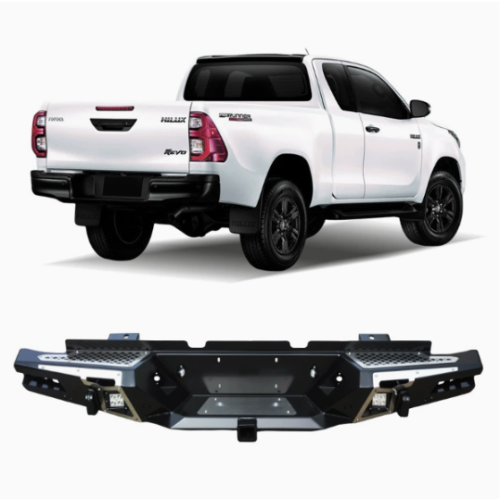 Suitable for 2015 HILUX REVO bumper rear hella rear crash bar modified tow bar with lights